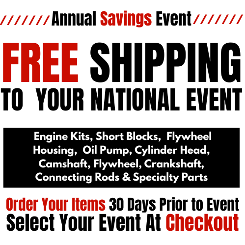 Promotional text for free shipping on automotive parts with a white background